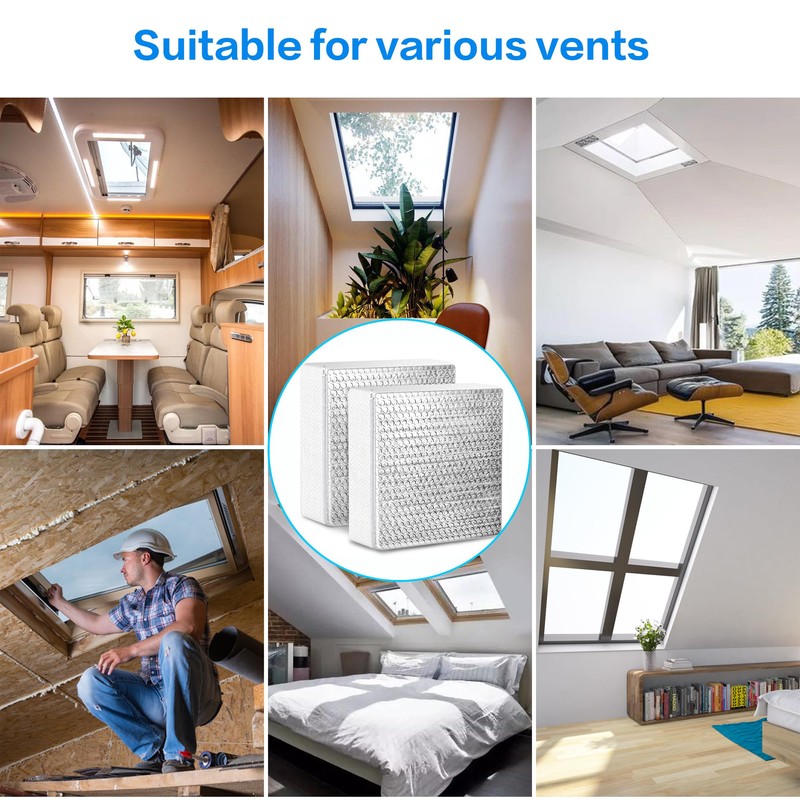 2 Pack RV Vent Insulator and Skylight Cover 14″x14″x3″ with