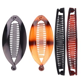 MUNSKT Banana Hair Clip 4 Piece Set, Ponytail Clip, Curling Tool, Fish Suitable for Women and Girls