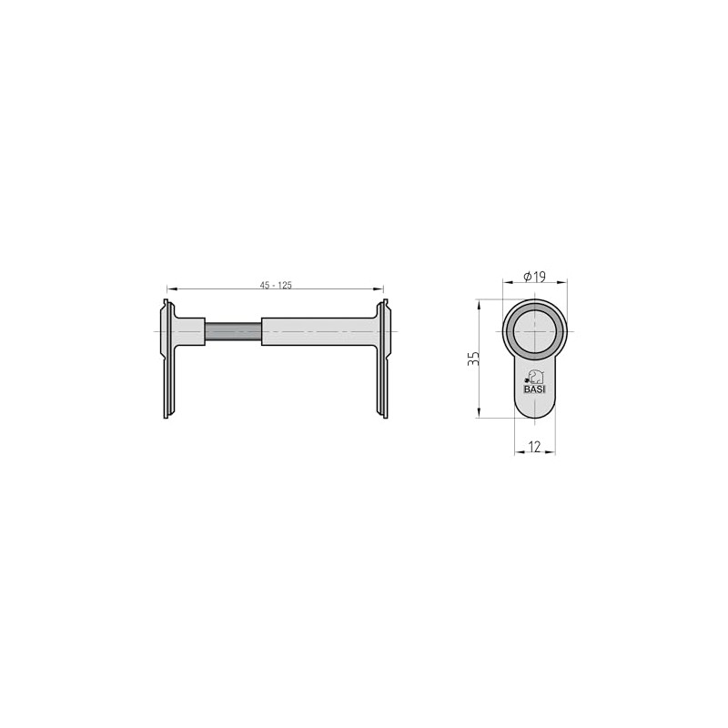 BASI Blind Cylinder BZV 100 Adjustable Colour Silver