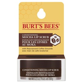 Burt's Bees Conditioning Mocha Lip Scrub and Exfoliator, With coffee grounds & Beeswax, to Exfoliate and Nourish Lips, 7g
