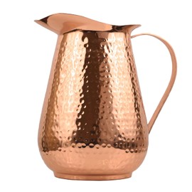 Jarra de cobre martillado Artisan's Anvil con asa, 100% cobre, resistente, hecha a mano, 70 oz. líq., mejor para agua, ayurveda, Moscow Mules, cócteles
