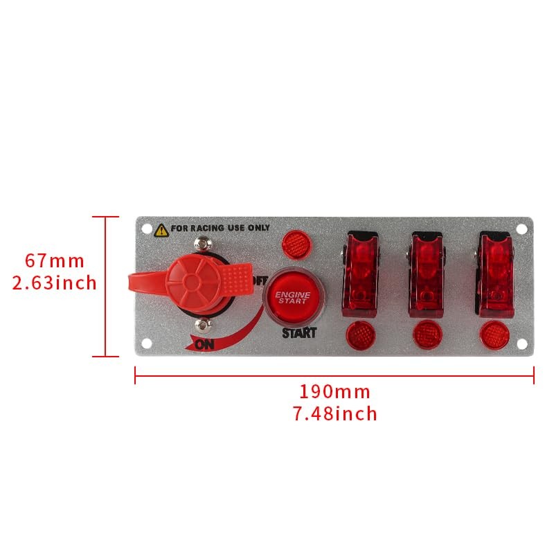 Auto Racing Car Ignition Switch Carbon Fiber Surface Panel 5