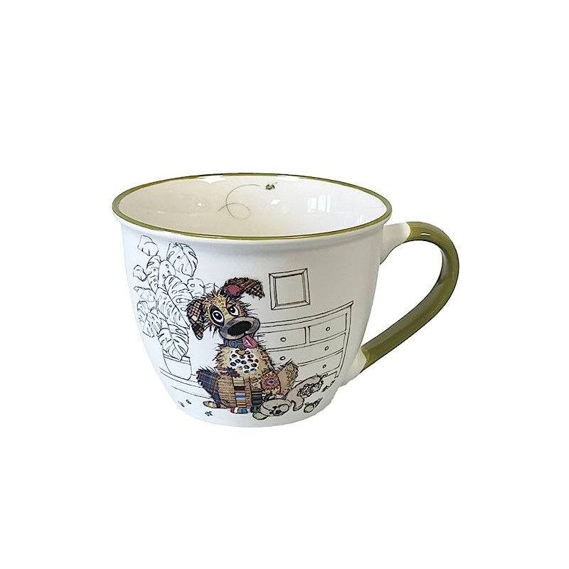KIUB Bowl with Handle - Dog Design - Fine China