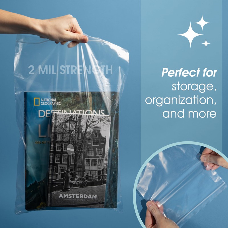 Spartan Industrial - Bolsas de polietileno de plástico con cierre