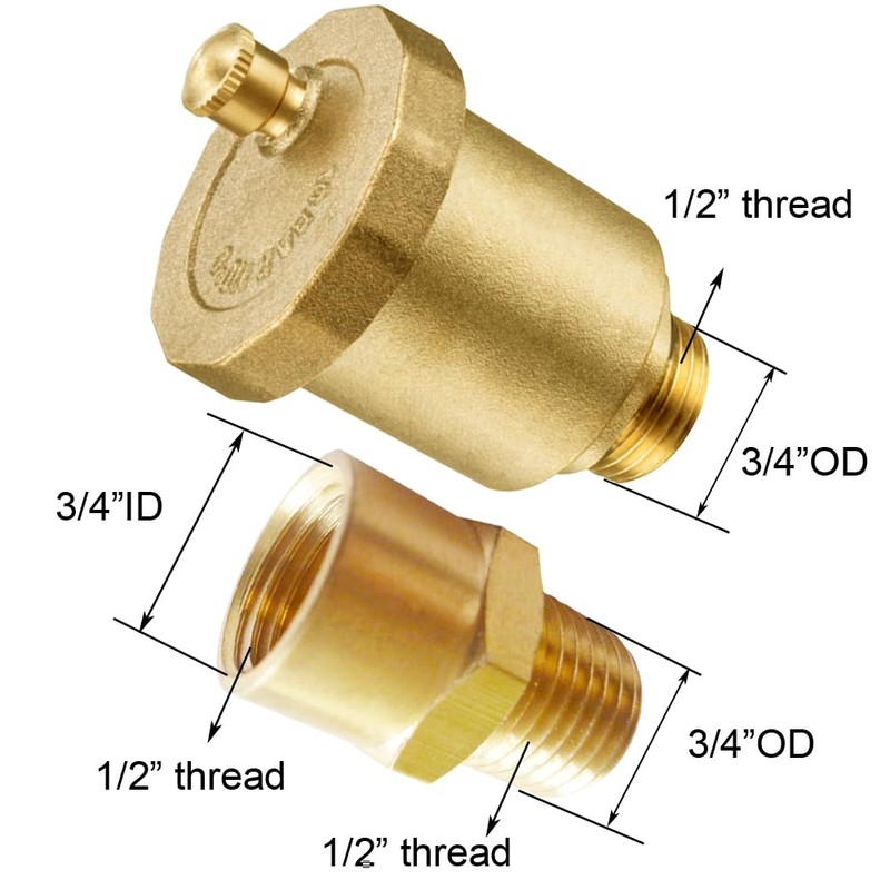 BesNPT Brass 1/2" NPT Male Air Vent Valve Automatic Float