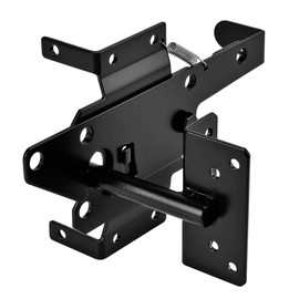 NIDAYE Self-Locking Gate Latch - Post Mount Automatic Gravity Lever Wood Fence Gate Latches with Fasteners/Black Finish Steel Gate Latch to Secure Pool