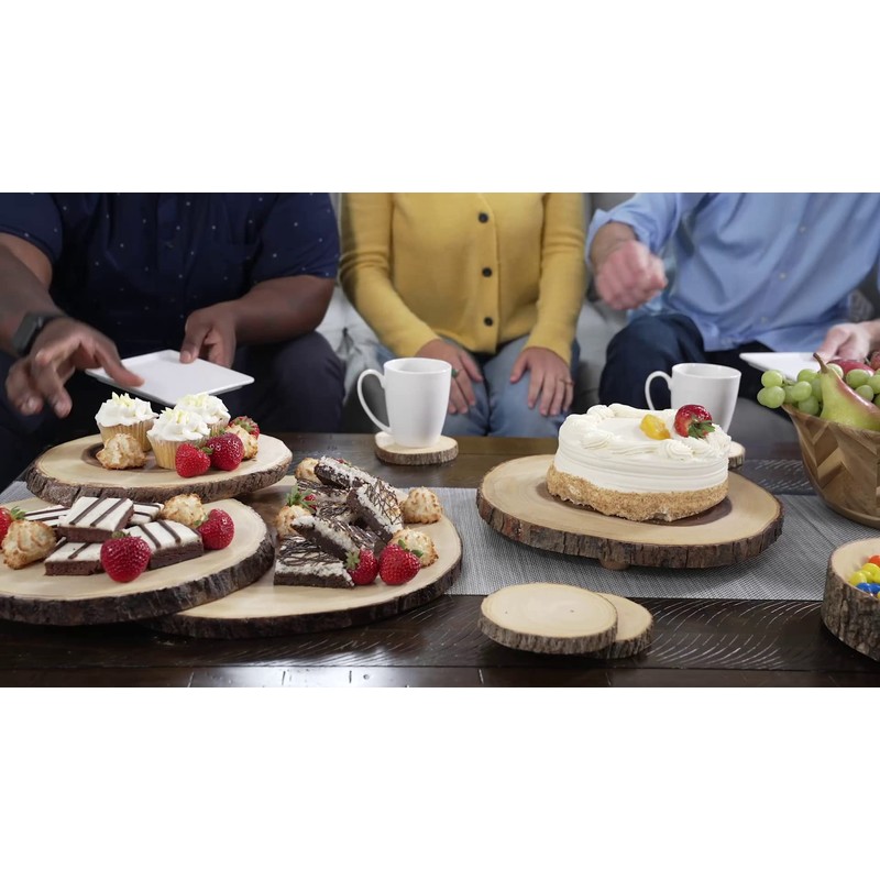 Lipper International Acacia Bark 3 Tier Swivel Server