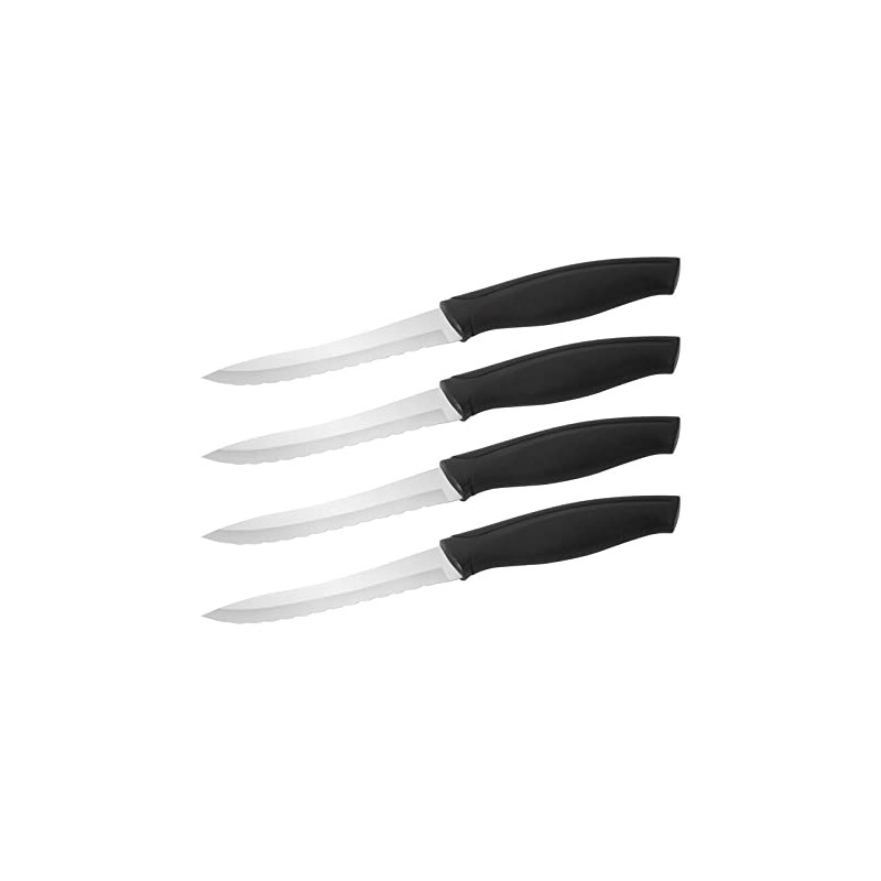 Farberware Precise Slice Steak Knife Set, 4-Piece, Black