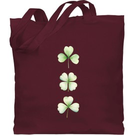 Cotton Bag - St. - Clover St Patricks Day I Lucky Charm Gift Irish Clover Gift I Saint Patricks Day Lucky Clover Irish I Ireland Costume Clover Ireland - One Size, 4 Bordeaux red, Unit size