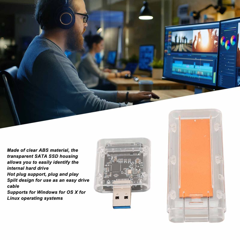 M.2 SATA to USB3.0 SSD External Enclosure Heat Dissipation Case