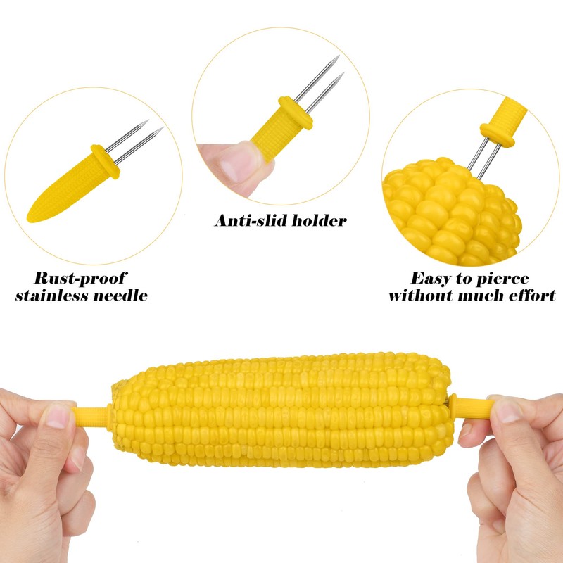 Aodaer Plastic Corn Trays Corn Cob Holders and Dish Set