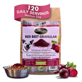 Olewo Red Beets for Dogs Granular – Natural Anti Itch Dog Food Topper, Immune, Cleansing, Skin & Coat Support, Dehydrated Whole Food Multivitamin & Fiber, 22 oz