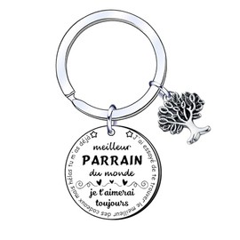YUANSI Geschenk Pate Geschenk Paten Schlüsselanhänger Geschenk Paten Geburtstag Geschenk Paten Weihnachten Geschenk Tag Taufe Paten Original Geschenk Pate Personalisierte, Farbe: silberfarben., L