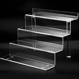 bigantss Clear Acrylic Display Riser Shelf for Perfume Organizer Action Figure Holder