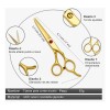 Tijeras Doradas De Barberia Y Kit 8 Pzas Cortar Cabello