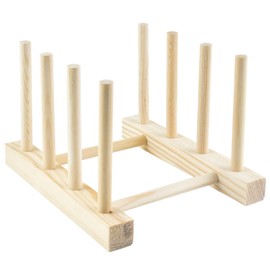 MIDELONG Bamboo Wooden Dish Rack, Plates Holder Dish Drying Rack Drainer Storage Kitchen Cabinet Organizer for Dish, Plate, Pots, Lids, Bowls, Cups, and Cutting Boards and Books