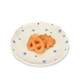 Koythin Ceramic Dessert Plates, Cute Fruits Dinner Plate, Creative Plates Design, Printed Flowers Dinnerware for Office and Home, Kitchen Plates for Desserts (Dot Blue Flower)