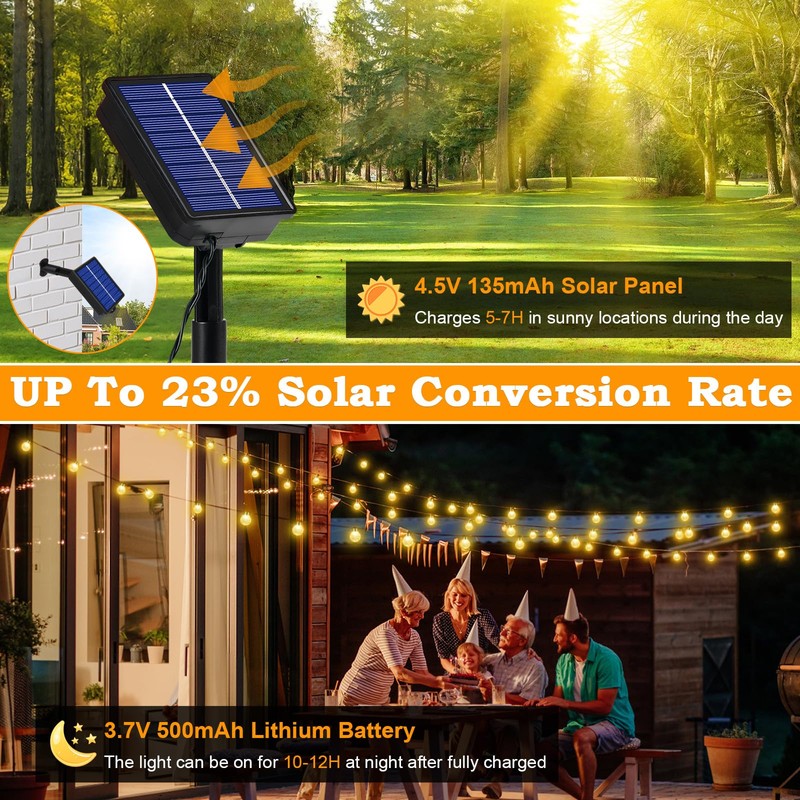 Realky Solar Garden Lights Outdoor, 43.3Ft 60LED Solar String Lights,