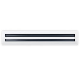 FA-STAR Clean Modern AC Vent Cover 24" (Duct Opening Cutout) - Decorative White Air Vent - Standard Linear Slot Diffuser (2 Slots) - Register Grille for Ceiling, Walls & Floors - All Aluminium