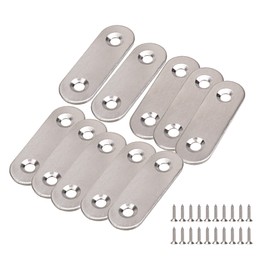Stainless Steel Flat Straight Brace Brackets Mending Joining Plates Repair Fixing Connector Silver
