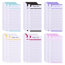 72 Budget Sheet Replacement Sheets Notepad Budget Sheet A6 6 Holes Binding Cost Collection Sheet Budget Cards for Accounting and Accounting Budget Sheet Made of Multicoloured Paper