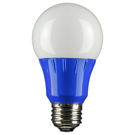 Sunlite 80145 A19 Colored Light Bulb 3 Watts (25w Equivalent), E26 Medium Base, Non-Dimmable, UL Listed, Party Decoration, Holiday Lighting, 1 Count, Blue