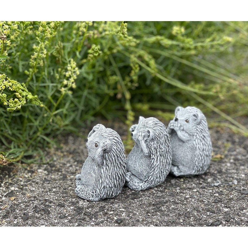 Stone and Style Stone Figurine Set of 3 Hedgehogs See