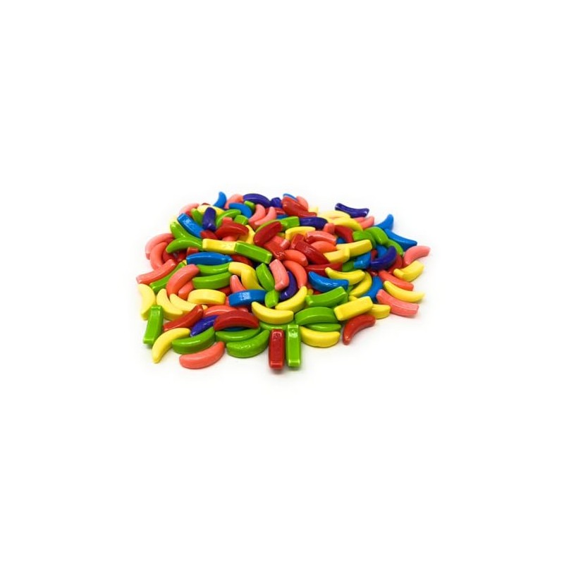 Banana Shaped Candy, Crazy Rainbow Assortment, 3 Pounds Bulk