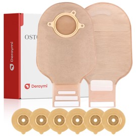 30 PCS Colostomy Bags Convex Ostomy Bag Two Piece Colostomy Supplies, Drainable Ostomy Pouches for Uneven Wrinkled Skin Irregular Stoma, 45mm Max (20 x Bags+10 x Convex Barriers)