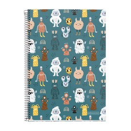 Miquelrius - Notebook 4x4mm Grid with Margin Folio Size 80 Sheets 70g Monsters