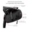 Bolsa Impermeable Asiento Trasera Bicicleta (Negro con Rojo)