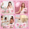 Wesnoy 24 Pcs Pink Bow Clear PVC Gift Bags with
