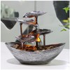 Water Fountains Resin Lotus Leaf Tabletop Fountain Waterfall Indoor Waterfall