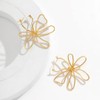 Large Linear Flower Hoop Earrings for Women Geometric Irregular Wire