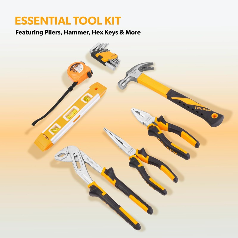 TOLSEN 89-Piece Tool Set Household Tool Kit, Hammer, Screwdrivers, Drill