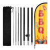 BBQ Feather Flag, 8.2ft BBQ Sign with Aluminum Pole and
