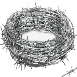4 Point Barbed Wire, 18 Gauge Real Barb Wire Roll 40 Feet Barbwire for Fence, Baseball Bat, Bird Feeder, Garden & Crafts