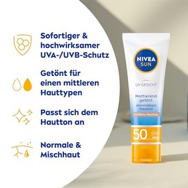 NIVEA SUN UV Gesicht get. Sonnenschutz BB ebenm. Hautbild 50ML LF50+