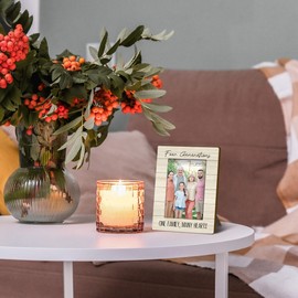 Foyoulame Four Generations 4x6 Picture Frame, Four Generations Wooden Picture Frame, Father's Mother's Day Gifts for Families, One Family Many Hearts Decorative Photo Frames for Table Desk Decor