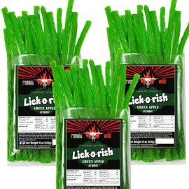 Green Apple Licorice | Lick-o-rish 3 Pounds Total (Set of 3 bags, 1 pound each)
