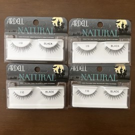 Ardell False Eyelashes #110 - Black, Natural Look Strip Lashes, Reusable -4 Pack