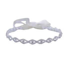 YouLaPan Strass Hochzeit gürtel Kristall Braut Schärpe Damen für Brautjungfernkleider Ballkleid Abendkleider (Weiß)