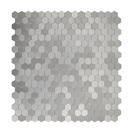 Mini Hexagon Peel and Stick Backsplash, Self Adhesive Stainless Steel Honeycomb Wall Tiles Stick on Backsplash for Kitchen Bathroom (12 Sheets)