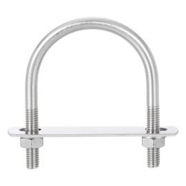 sourcing map Round U-Bolts, 4 Sets 62mm(2.44") Inner Width 87mm Length M8 304 Stainless Steel U Clamp Bolt with Nuts and Plates, for Boat Trailer