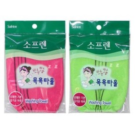 Korean Exfoliating Towel Mitt for Dead Skin Removal Green Exfoliating Towel 3ea