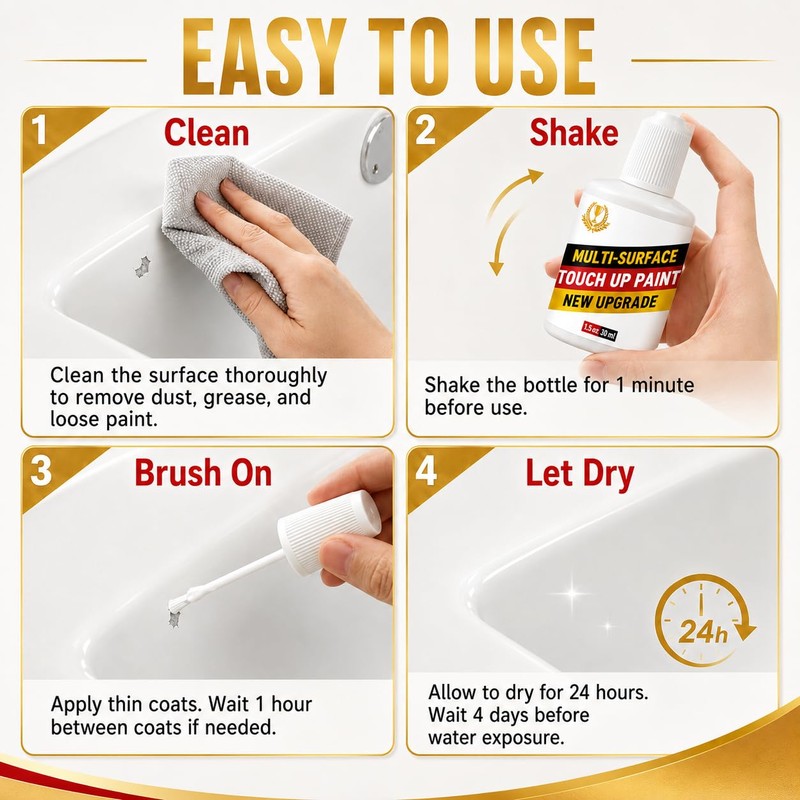 White Touch Up Paint, Multi Surface White Paint, Touch Up