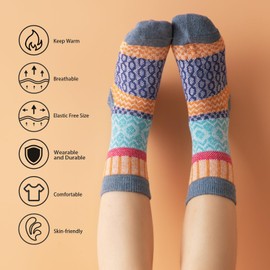 coclothy Socks for Women 5 Pairs Winter Socks for Women Cold Weather Thick Cozy Knit Warm Socks for Women Winter Thermal