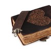 Fausta Beautiful Heart Embossed Vintage Leather Journal with Antique Brass