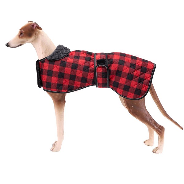 Geyecete Waterproof Greyhound Whippet Lurcher Dog Coat-with warm fleecy lining