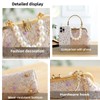 Pearl Evening Bag for Women Lily Pattern Vintage Embroidered Floral